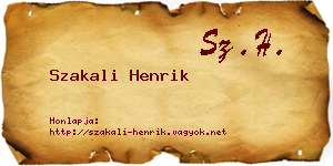 Szakali Henrik névjegykártya